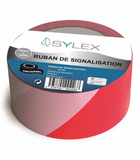 Ruban de signalisation 48mm x 100m blanc et rouge