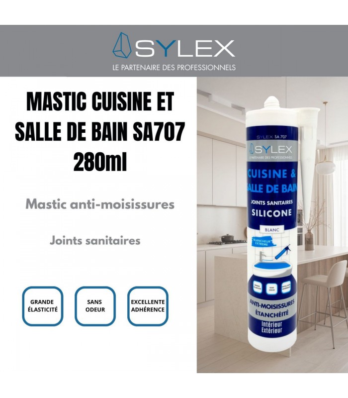 Sylex SA707 Mastic pour cuisine et salle de bain 280 ml