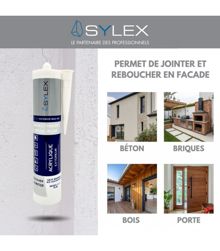 Mastic façade 280ml SYLEX Exterior MAE 405 - Joints et fissures