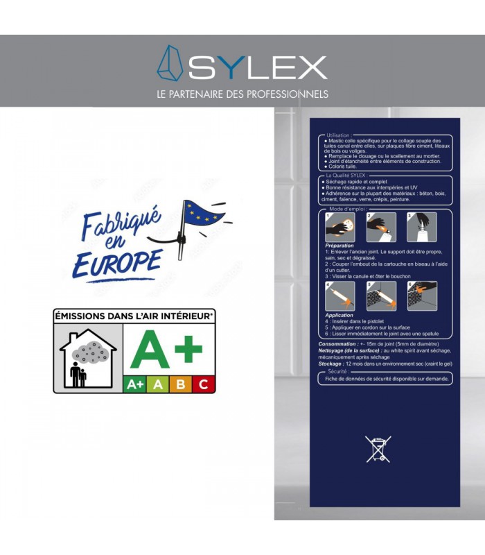 Mastic Fixation tuiles 280ml Sylex TU 30