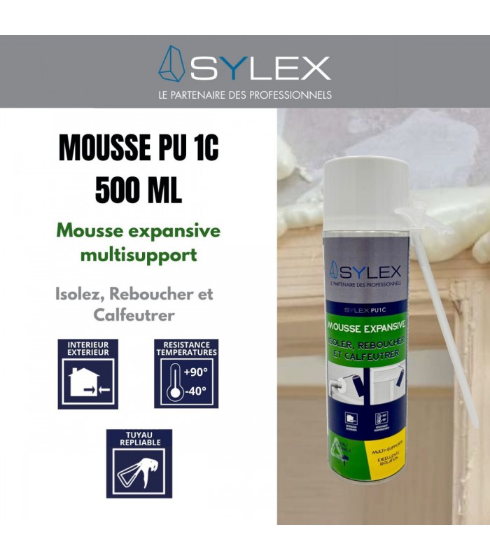 Mousse expansive PU 1C 500 ml - étanchéité et isolation