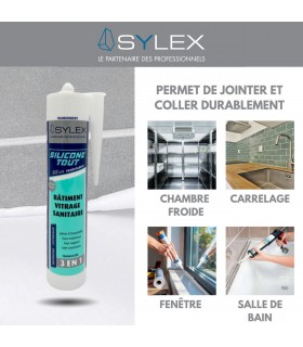 Mastic Sylex SX 640 Silicone 3 en 1 - Joint sanitaire 280 ml