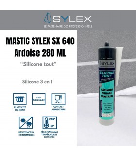 Mastic Sylex SX 640 Silicone 3 en 1 Silicone Tout 280ml