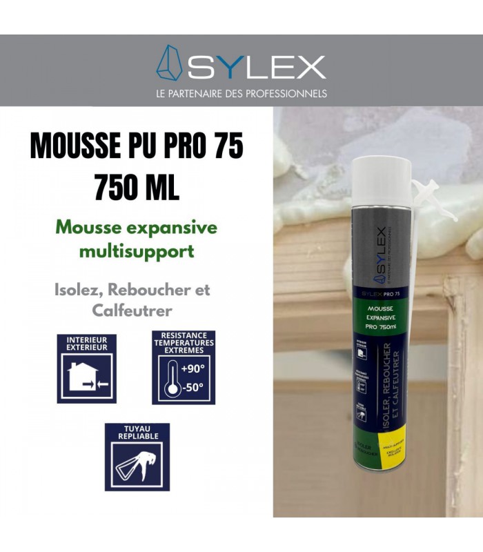 Mousse expansive polyuréthane mono-composante 1C Pro 750 ml