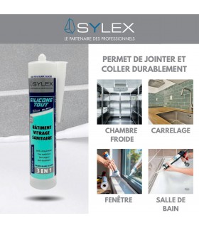 Mastic Sylex SX 640 Silicone 3 en 1 - Joint sanitaire 280 ml